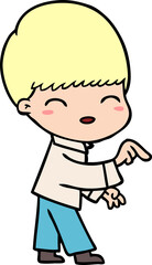 happy cartoon boy