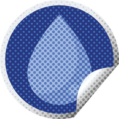 raindrop graphic vector illustration circular sticker