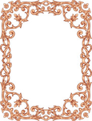 Elegant glamour floral border baroque theme for wedding and decoration element