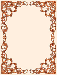 Elegant glamour floral border baroque theme for wedding and decoration element