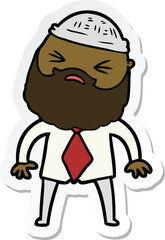 sticker of a cartoon man with beard