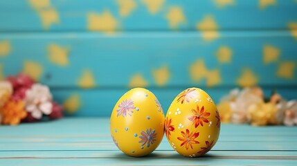 Captivating high-definition image showcasing a vibrant Easter egg double border against a sunny...