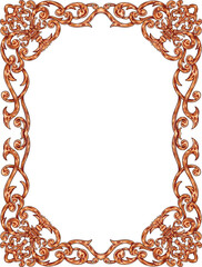 Elegant glamour floral border baroque theme for wedding and decoration element