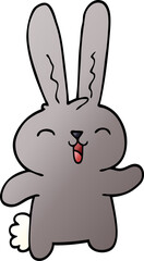 cartoon doodle happy rabbit