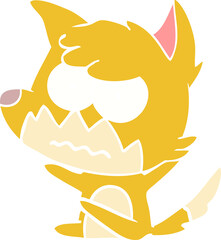 flat color style cartoon annoyed fox