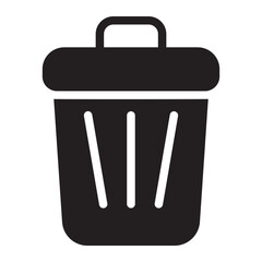 trash bin glyph icon