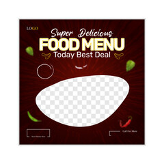 Vector food social media promotion banner post design template