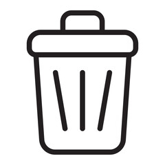 trash bin line icon