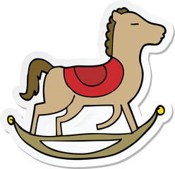 sticker of a cartoon rocking horse