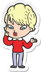 sticker of a cartoon woman