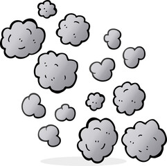 freehand drawn cartoon smoke clouds