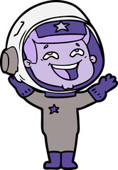 cartoon laughing astronaut