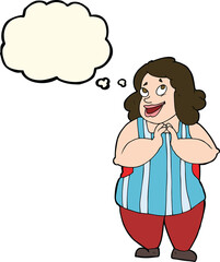 cartoon happy cook with thought bubble