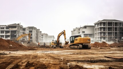 One photo of a construction site, building, 