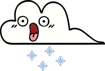 cute cartoon of a shocked snow cloud
