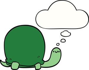cute cartoon tortoise with thought bubble