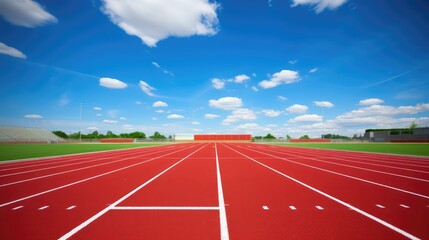 A high school running track --ar 16:9 --style raw --v 5.2 Job ID: 4c9f256f-4fe8-4366-bd2b-07edc03447c9