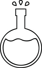 line drawing cartoon of a science experiment