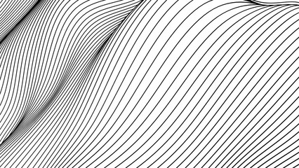 Monochrome Op-Art Curved Lines Pattern