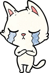 crying cartoon cat