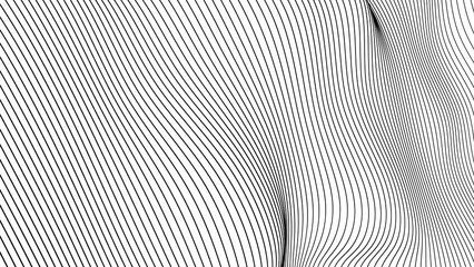 Monochrome Op-Art Curved Lines Pattern