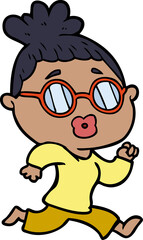 cartoon woman wearing spectacles