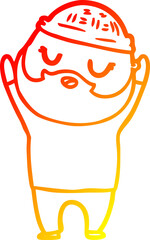 Obraz premium warm gradient line drawing of a cartoon man with beard
