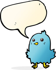 cartoon bird with speech bubble