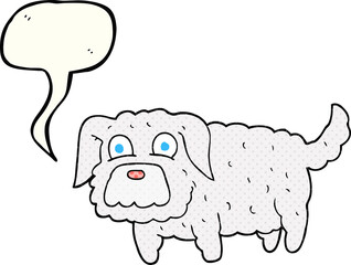 freehand drawn comic book speech bubble cartoon small dog