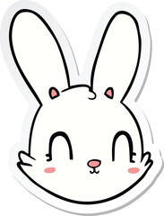 sticker of a cartoon bunny face