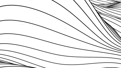 Flowing Monochrome Wavy Lines Pattern