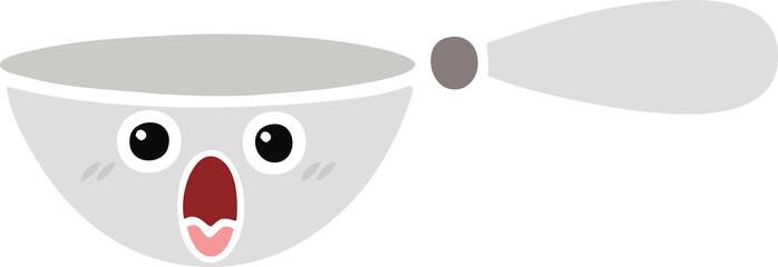 flat color retro cartoon of a measuring spoon