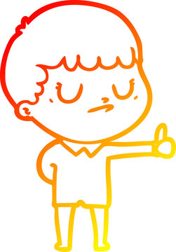 recommend clip art: warm gradient line drawing of a cartoon grumpy boy