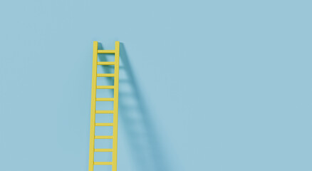 Step Ladder on Blue wall background