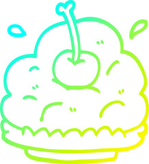 cold gradient line drawing of a cartoon dessert
