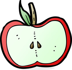 cartoon apple half