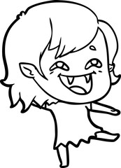 cartoon laughing vampire girl
