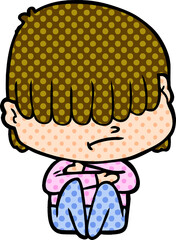 cartoon boy with untidy hair