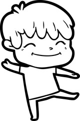 happy cartoon boy