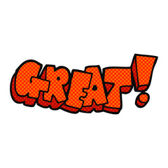 freehand drawn cartoon Great! symbol