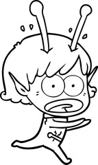 cartoon shocked alien girl