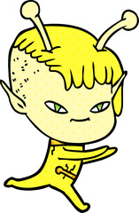 cute cartoon alien girl