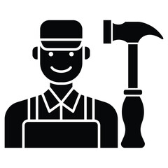 Carpenter icon vector on trendy design