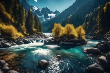 Foto op Plexiglas river in the mountains © Muhammad