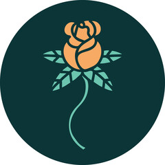 iconic tattoo style image of rose