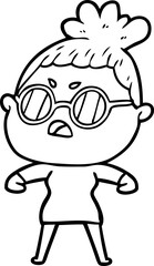 cartoon annoyed woman