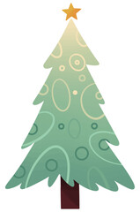 Christmas tree hand drawn  isolated  on white background vector illustration 
