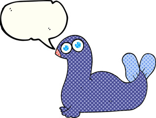freehand drawn comic book speech bubble cartoon seal