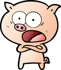 cartoon pig shouting