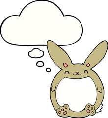 cartoon rabbit with thought bubble